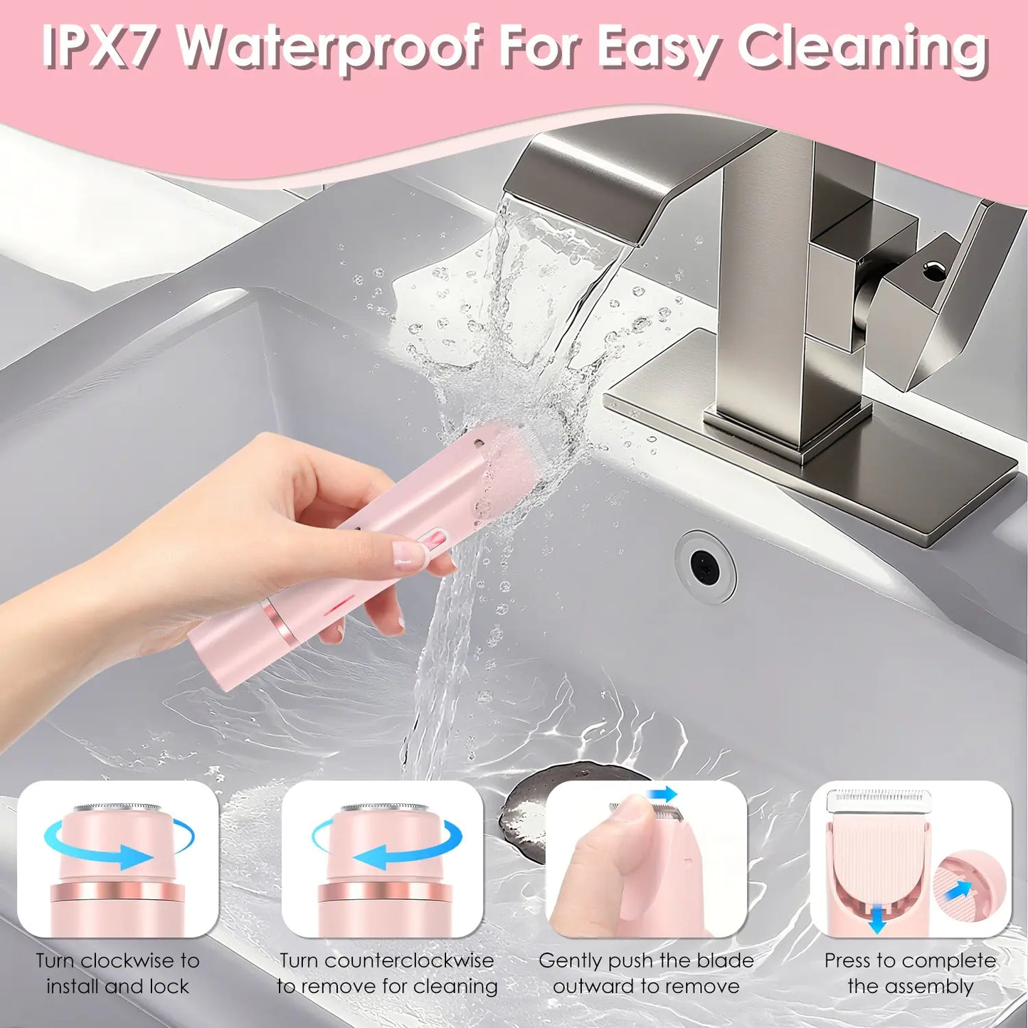 2-in-1 Waterproof Bikini Trimmer for Women