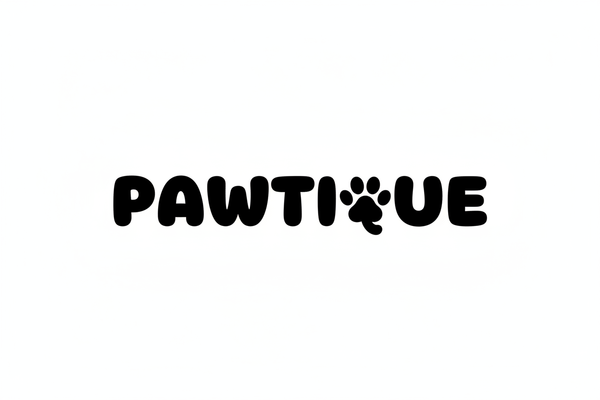 create a logo for my online pet store called pawtique with simple black bubble letters