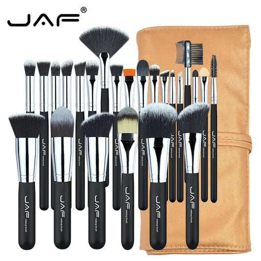 24-Piece Makeup Brush Set with Soft Nylon Fibers